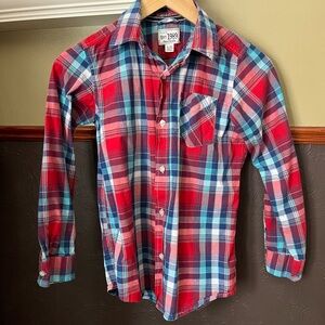 Children’s Place Boy Plaid Button-down, long sleeved shirt, EUC, Size 10/12